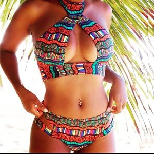 African print bikini